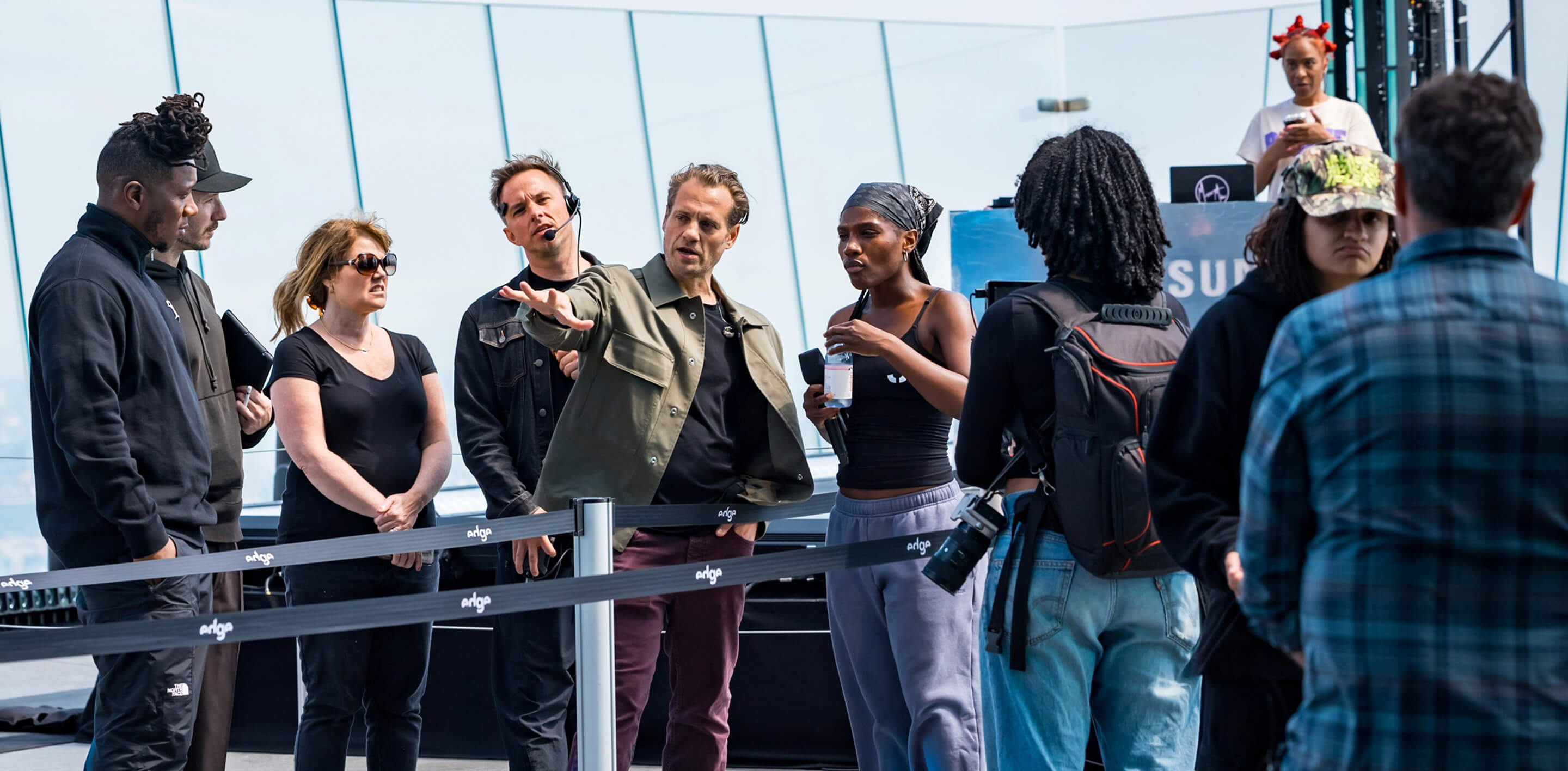 The AEON Point team gathered together on a rooftop